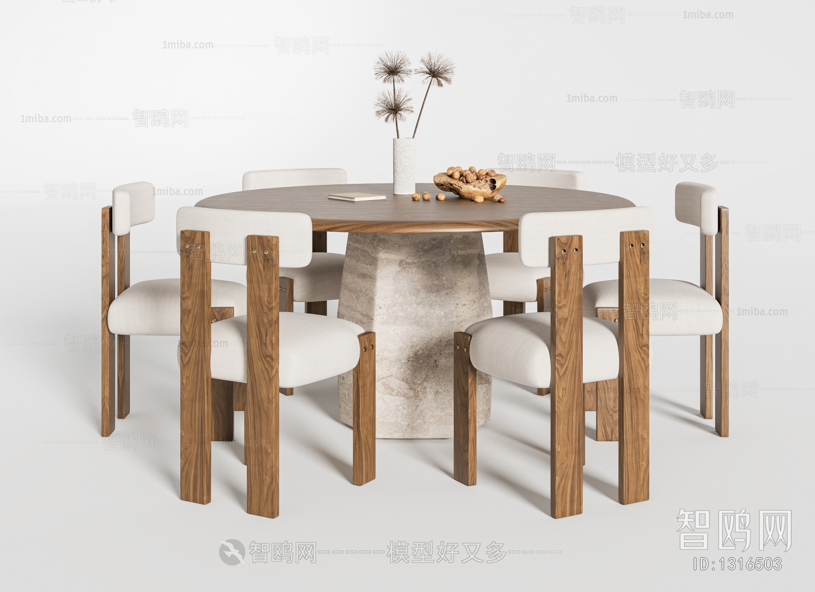 Wabi-sabi Style Dining Table And Chairs