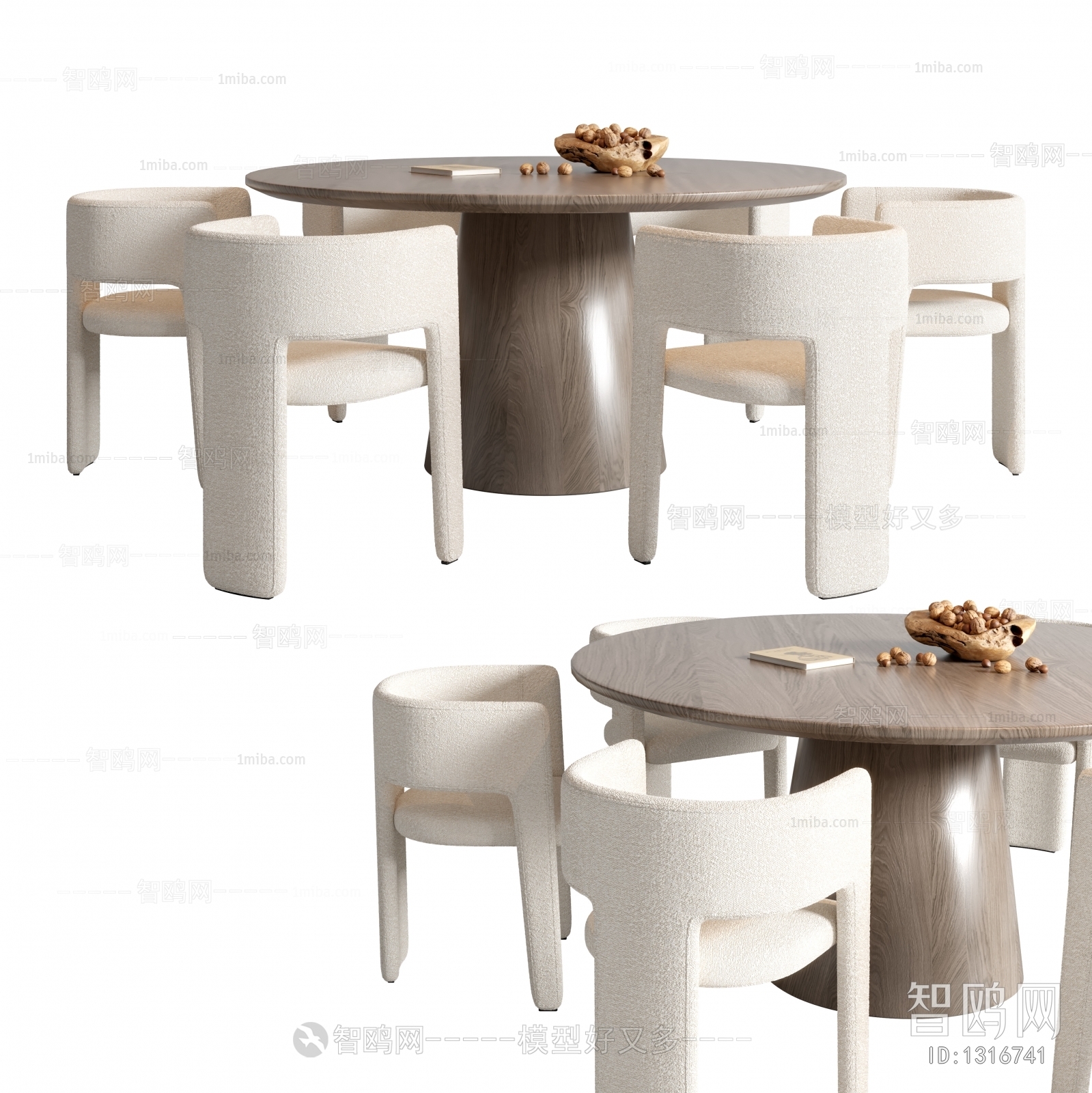 Wabi-sabi Style Dining Table And Chairs