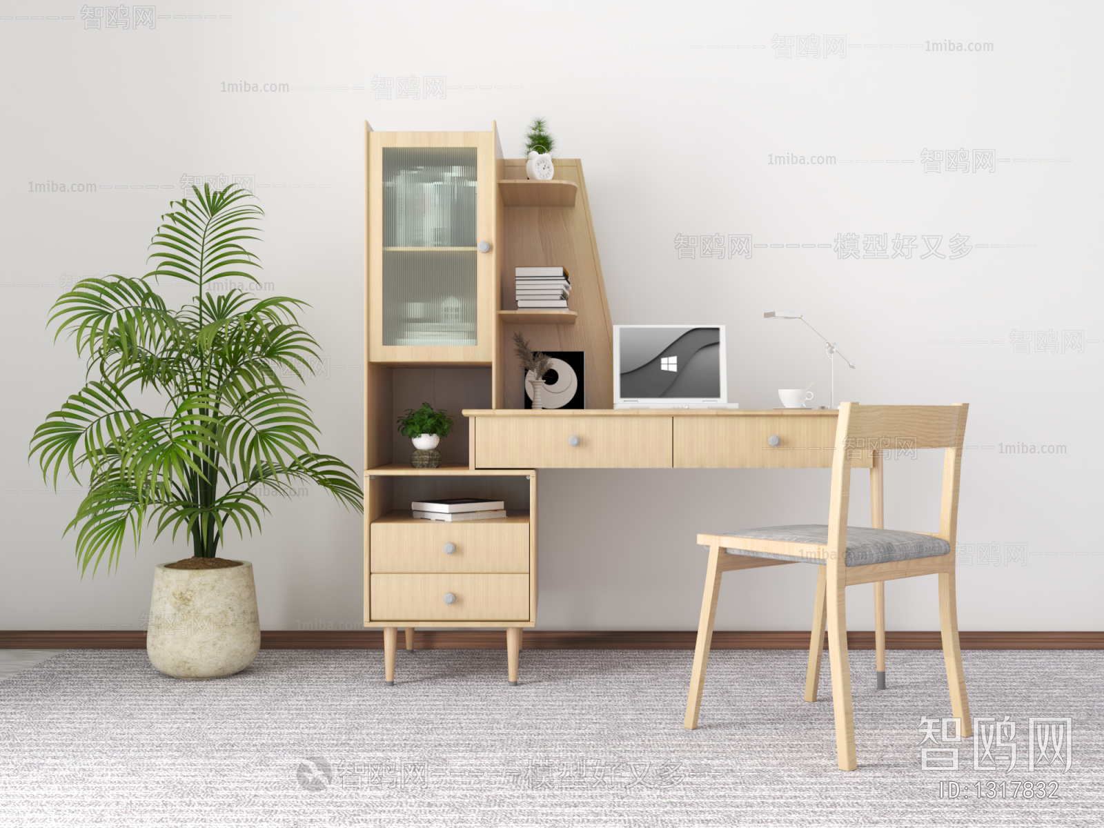 Nordic Style Computer Desk And Chair