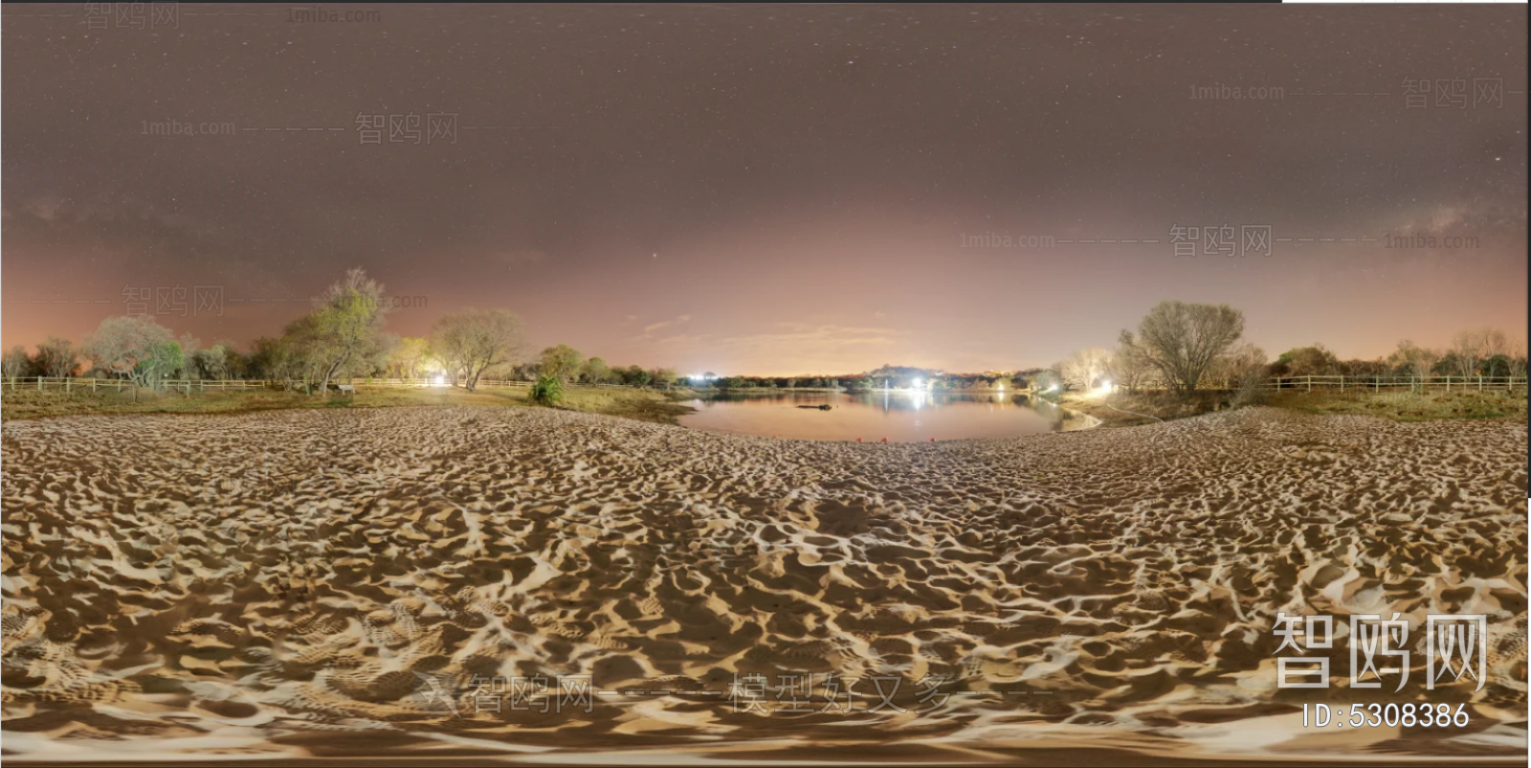 夜晚沙滩hdr全景贴图3D模型下载