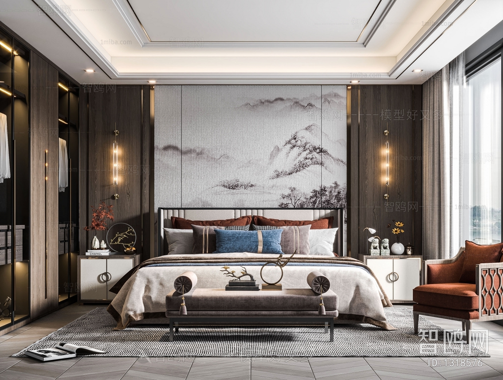 New Chinese Style Bedroom