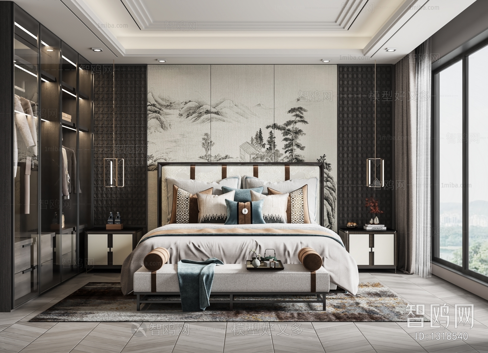 New Chinese Style Bedroom