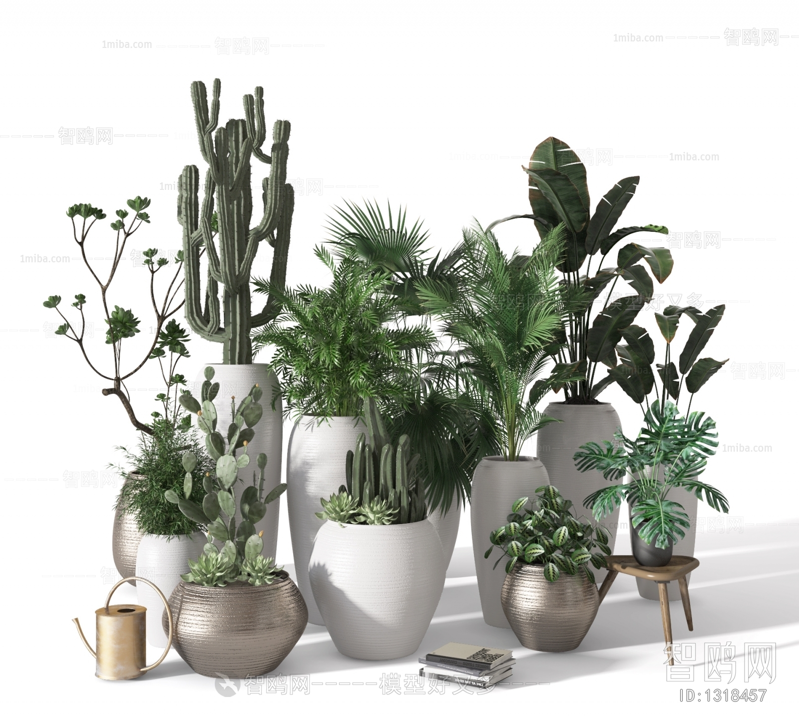 Modern Potted Green Plant