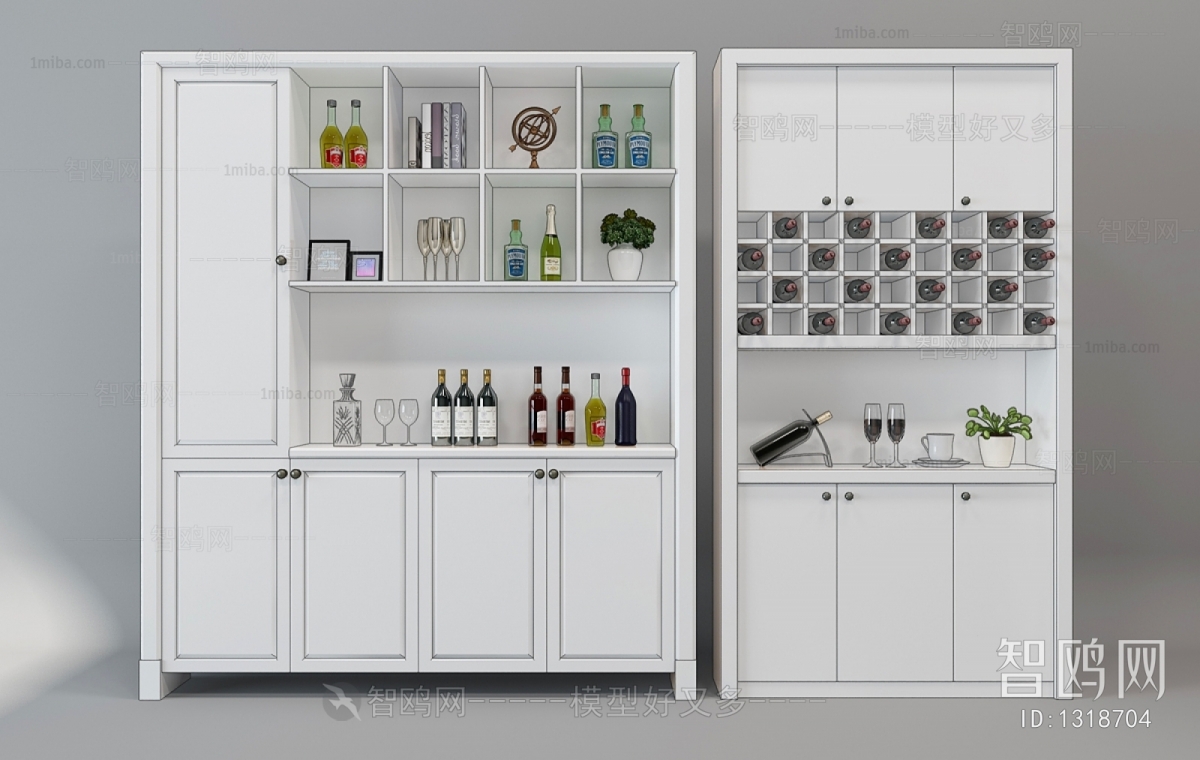 Simple European Style Wine Cabinet