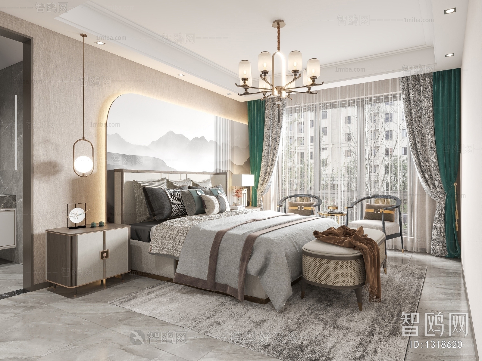 New Chinese Style Bedroom