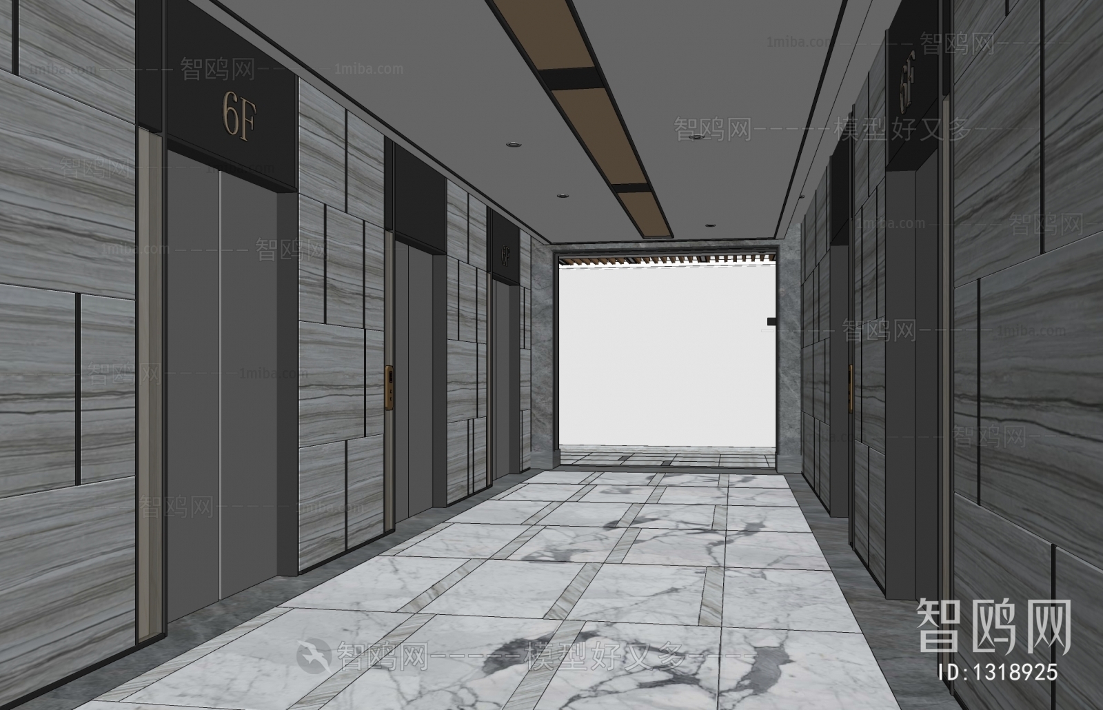 Modern Office Elevator Hall