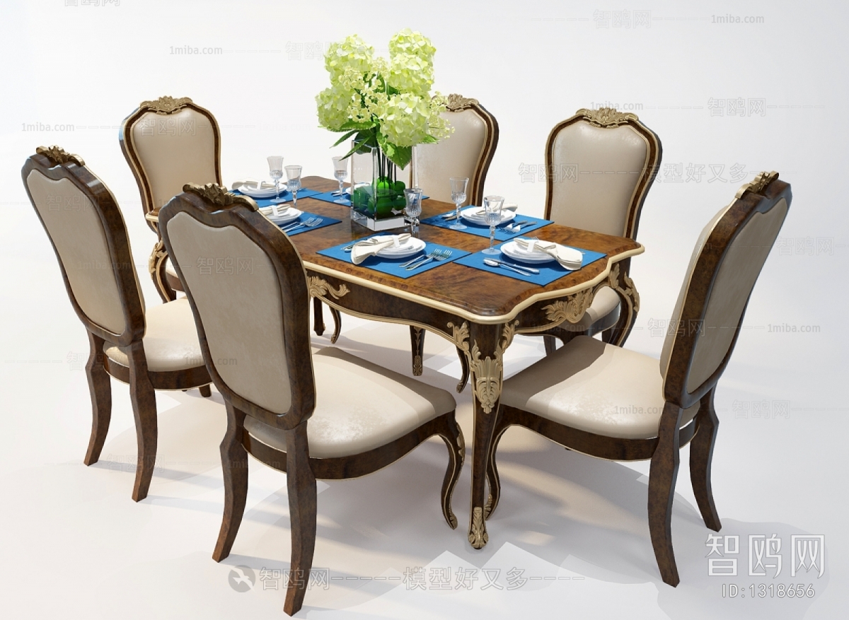 European Style Dining Table And Chairs