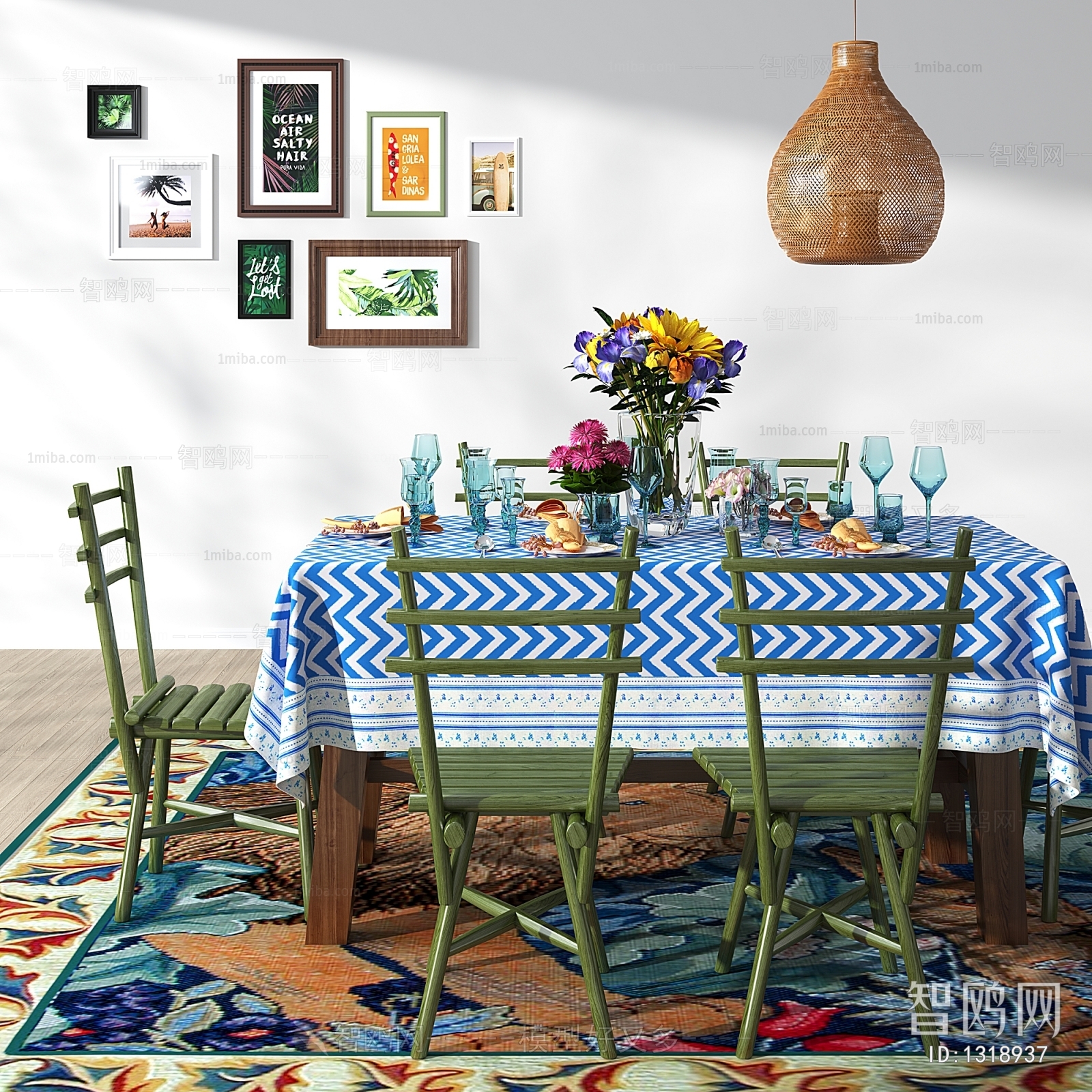 Mediterranean Style Dining Table And Chairs