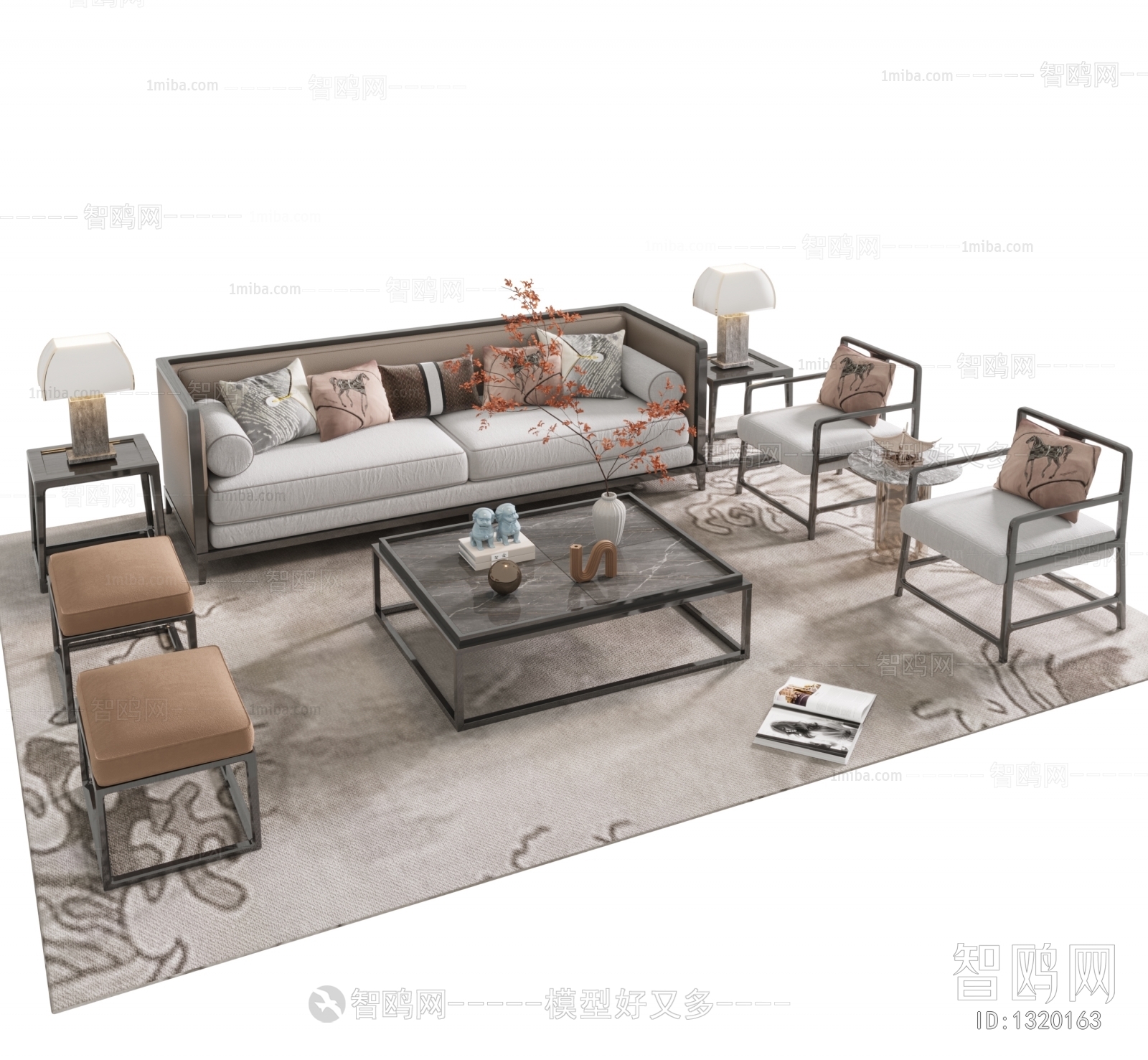 New Chinese Style Sofa Combination