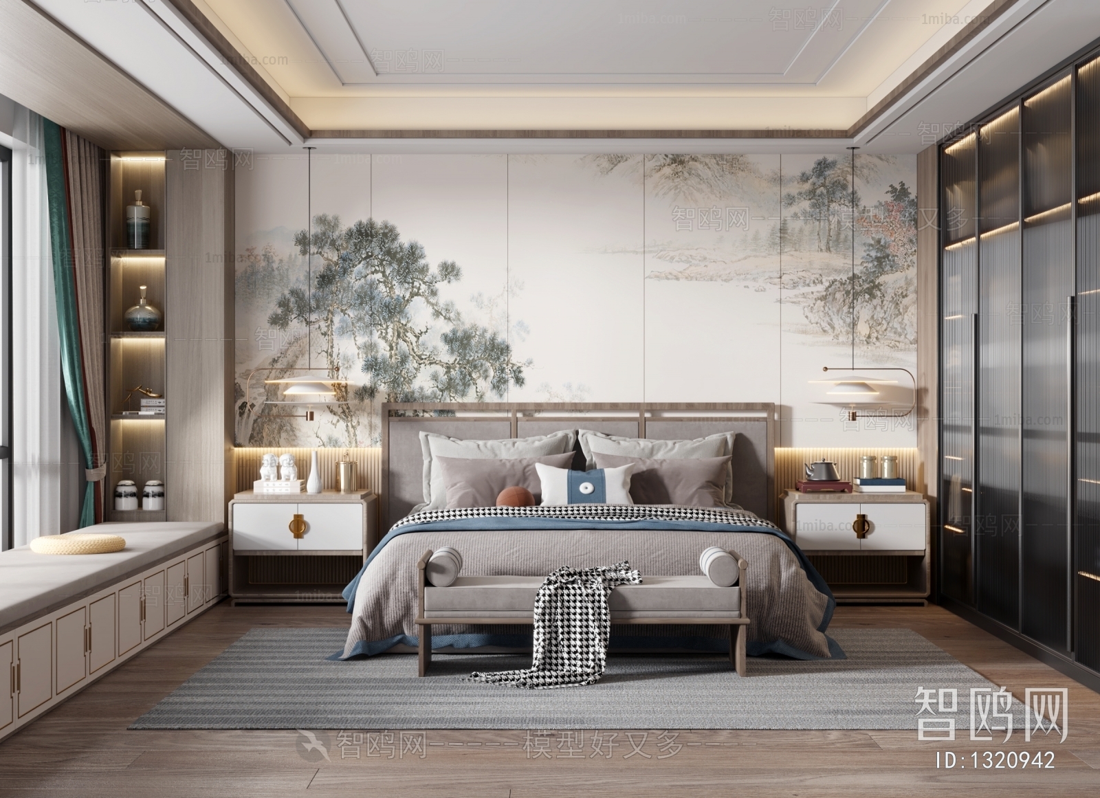 New Chinese Style Bedroom