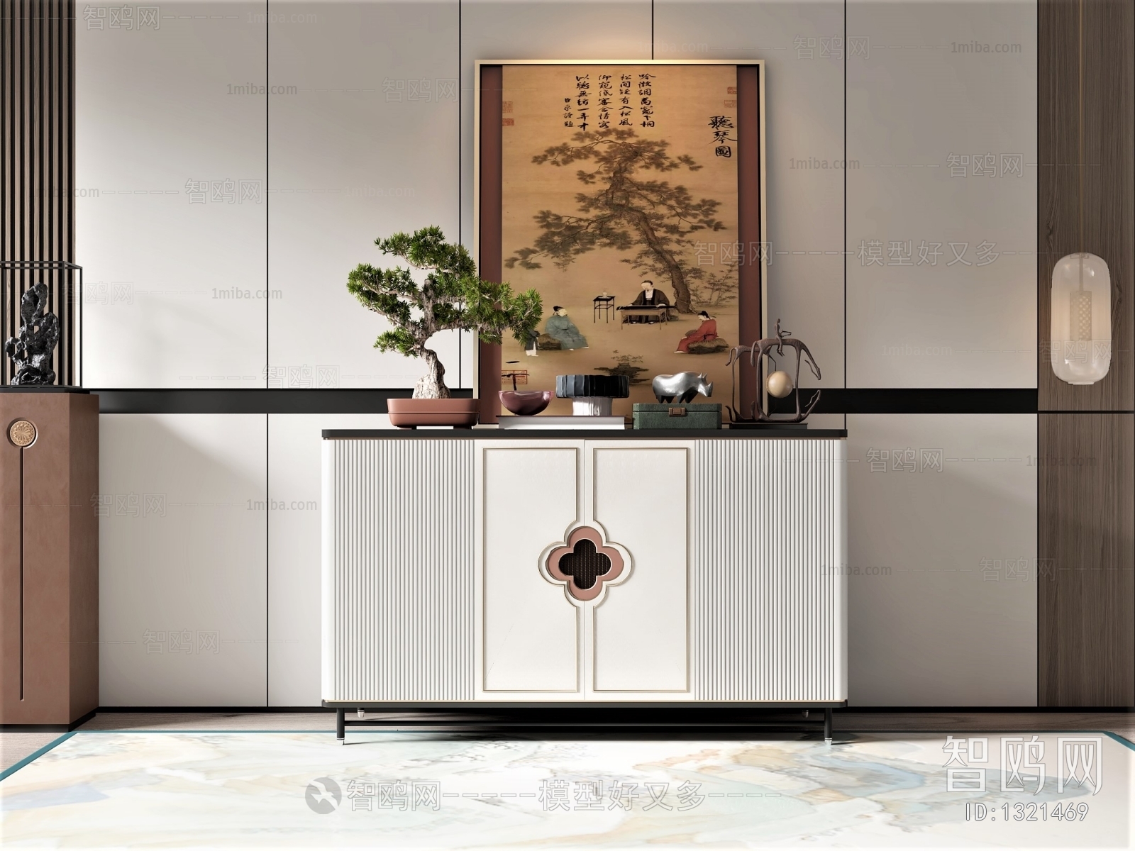 New Chinese Style Entrance Cabinet