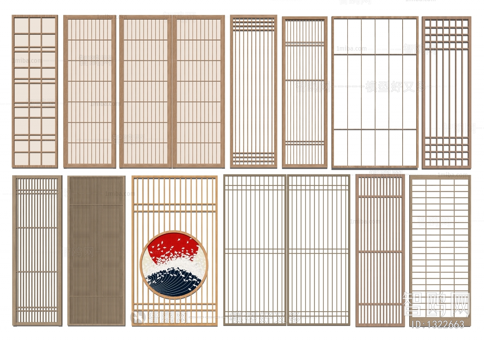 日式隔断、镂空屏风