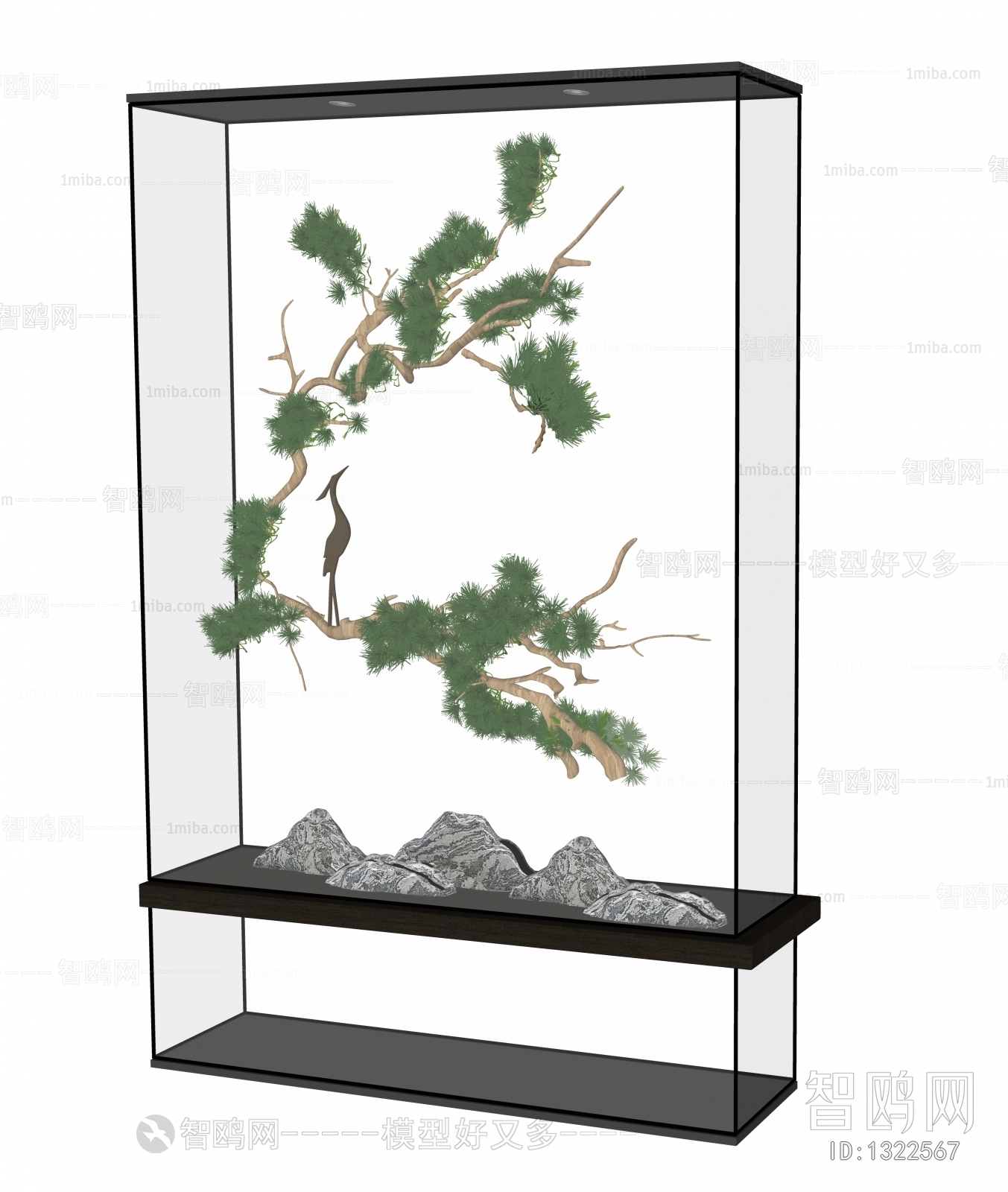 现代玻璃植物柜