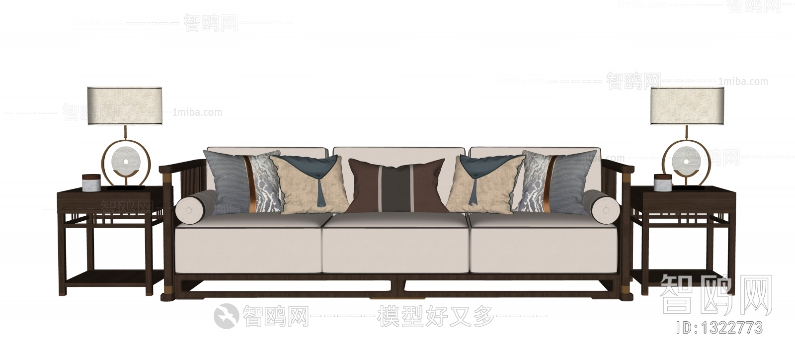 New Chinese Style Multi Person Sofa