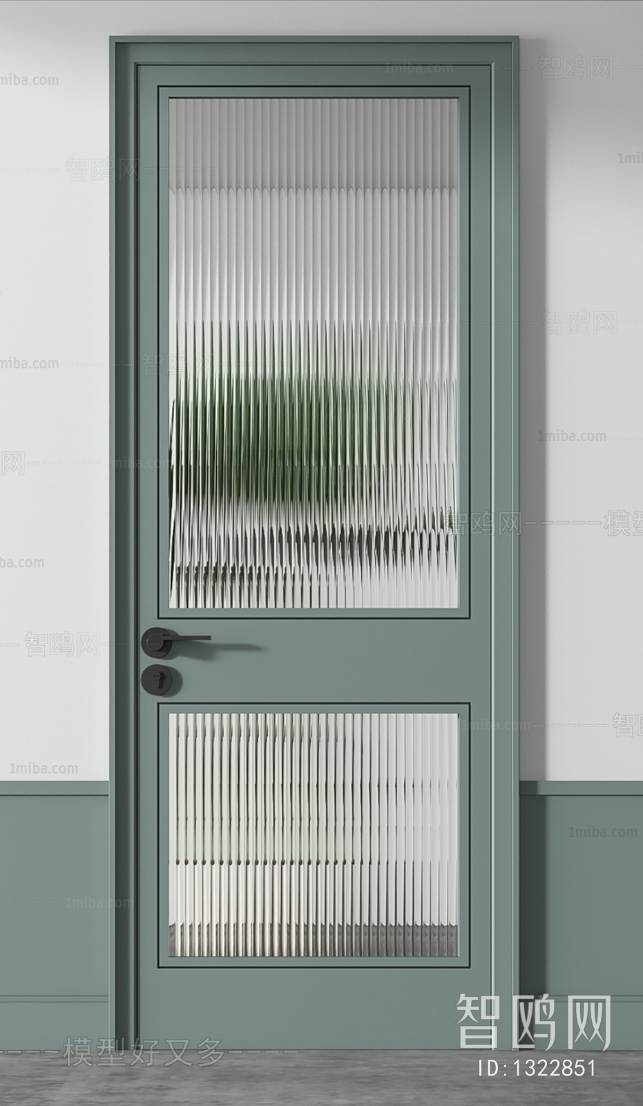 现代单开门 玻璃门组合