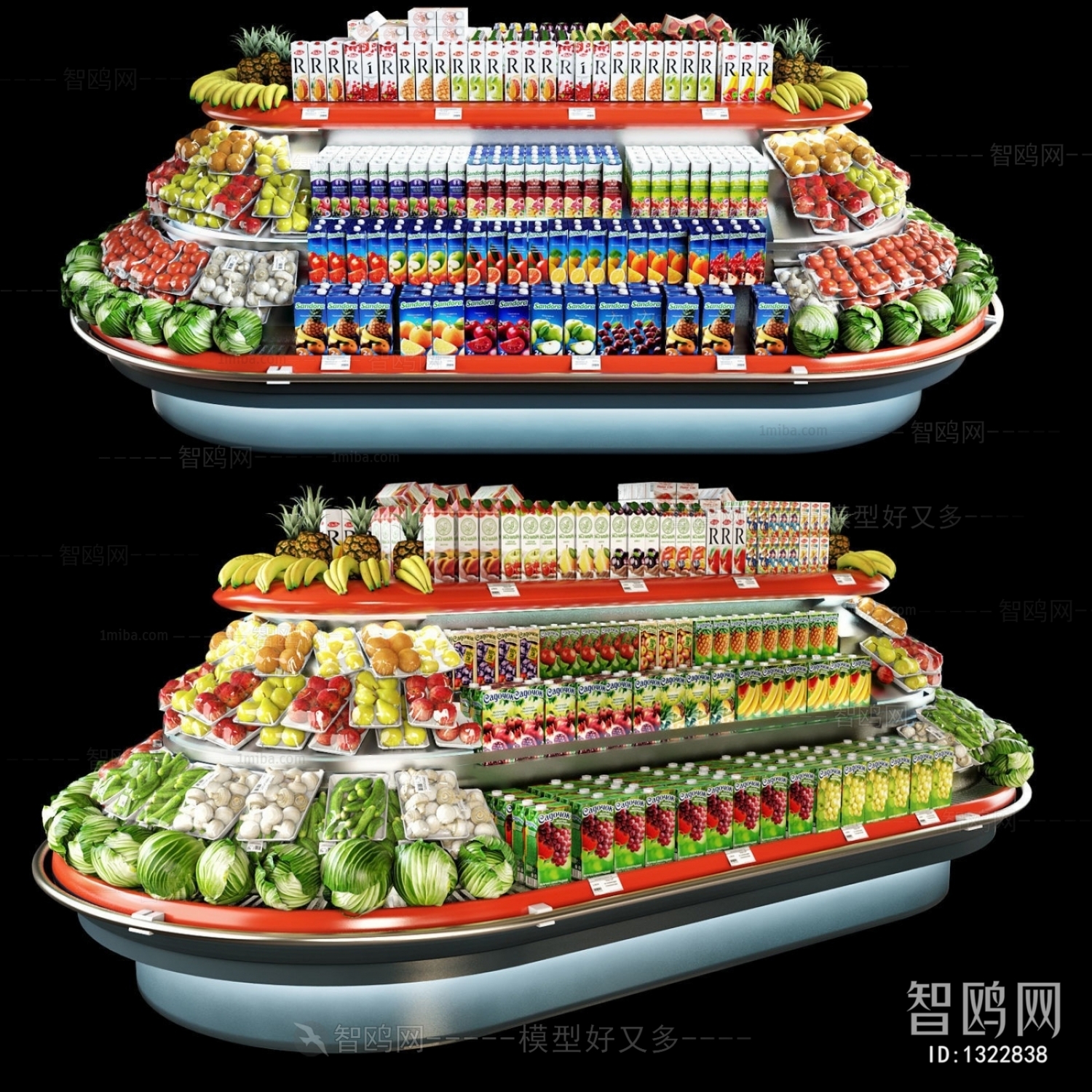 现代生鲜超市生疏冰柜展示台 展柜货架