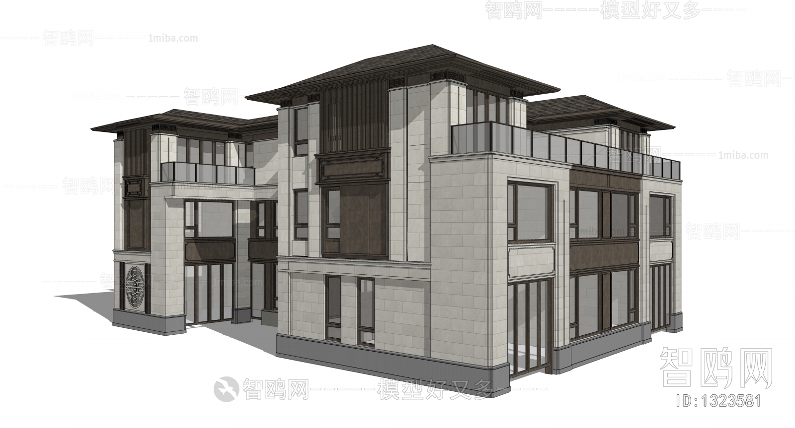 New Chinese Style Villa Appearance