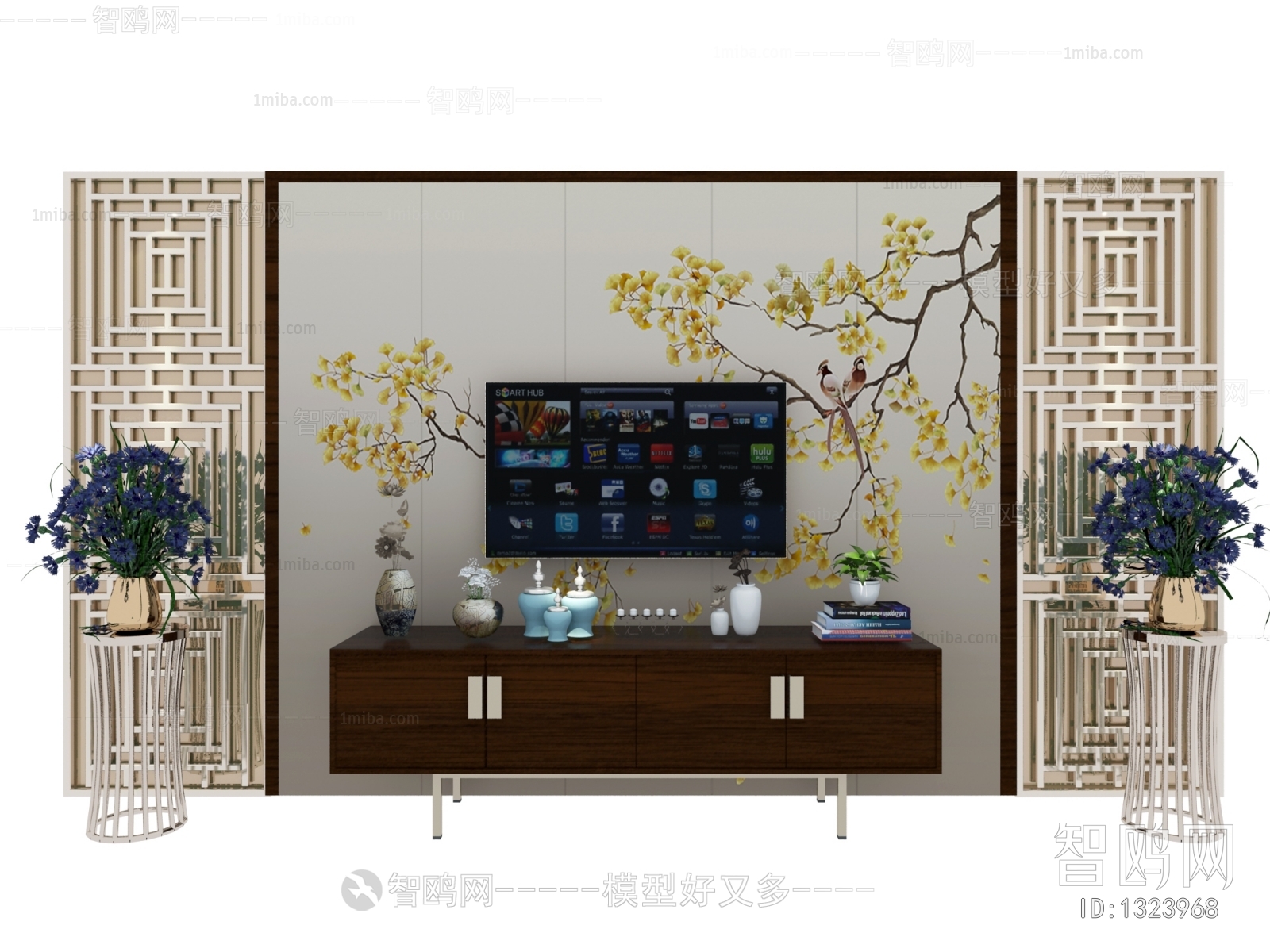 New Chinese Style TV Cabinet