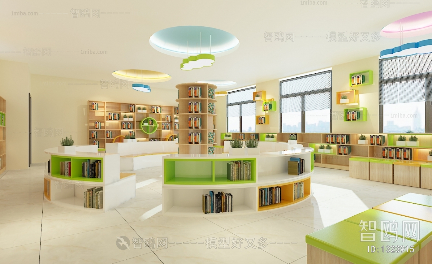 现代学校阅览室