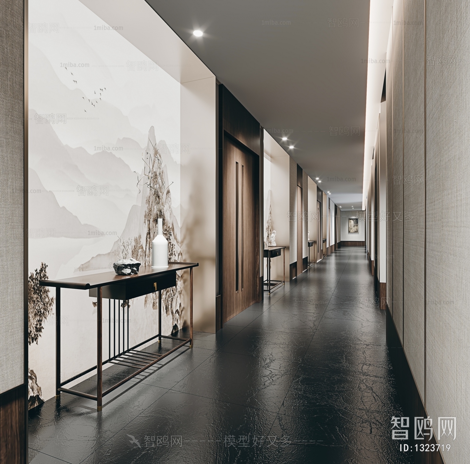 新中式酒店会所走廊
