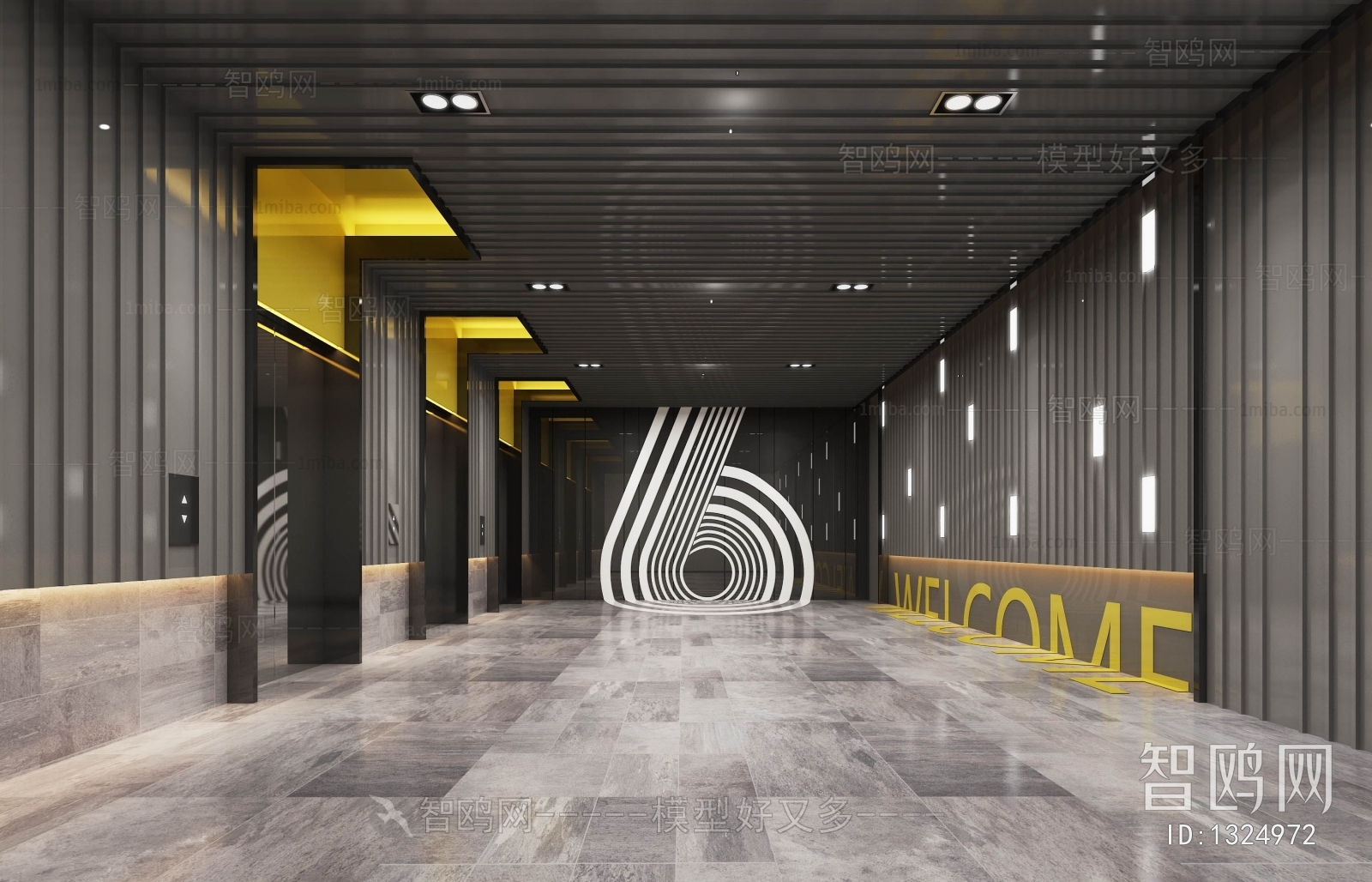 Modern Office Elevator Hall