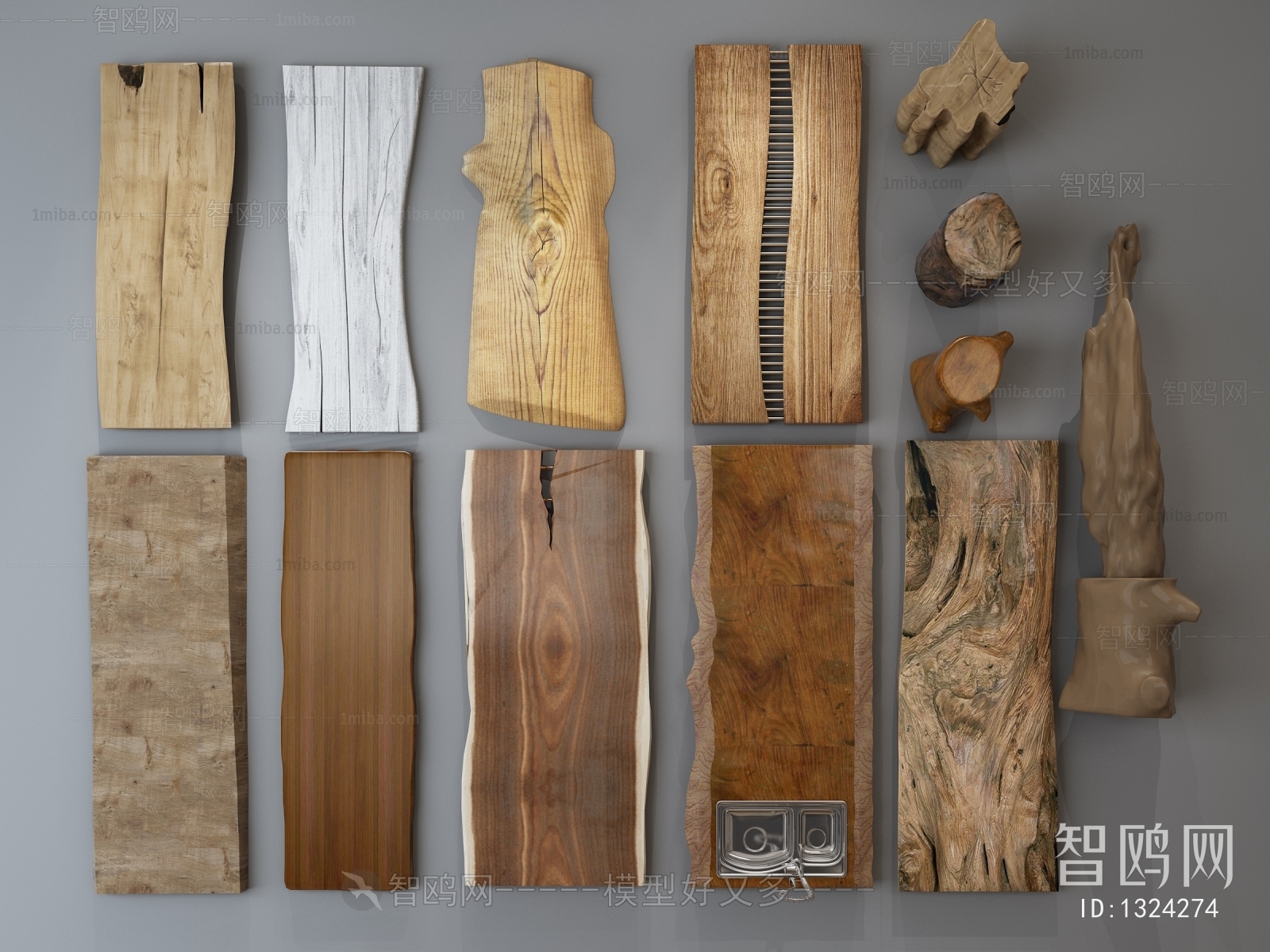 现代实木原木大板木板桌面，茶桌