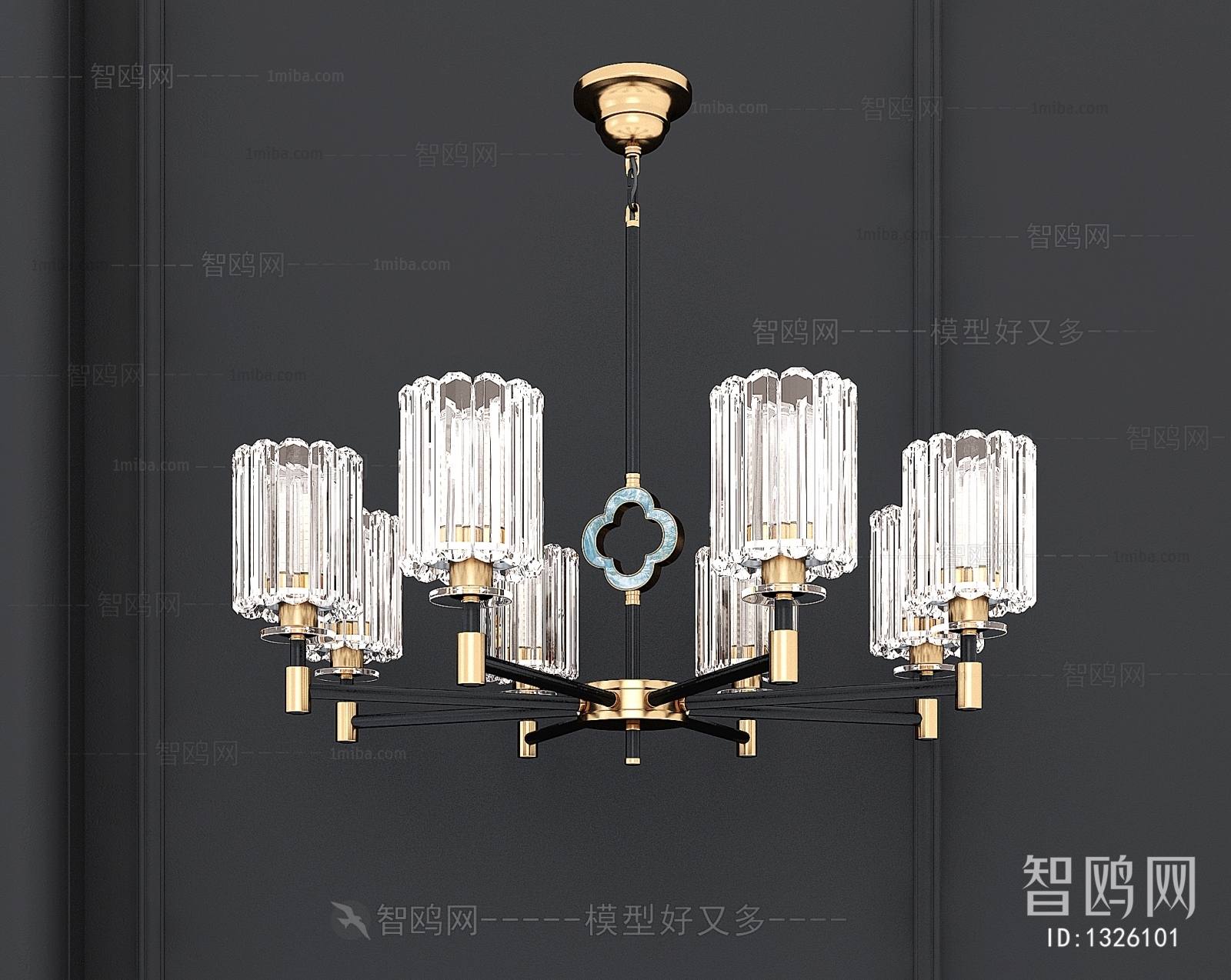 新中式铁艺水晶吊灯