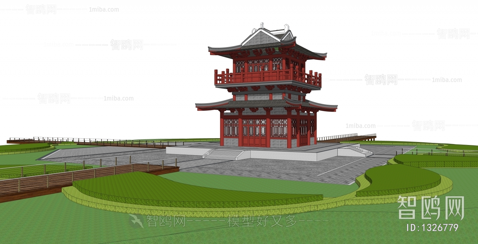 New Chinese Style Ancient Architectural Buildings