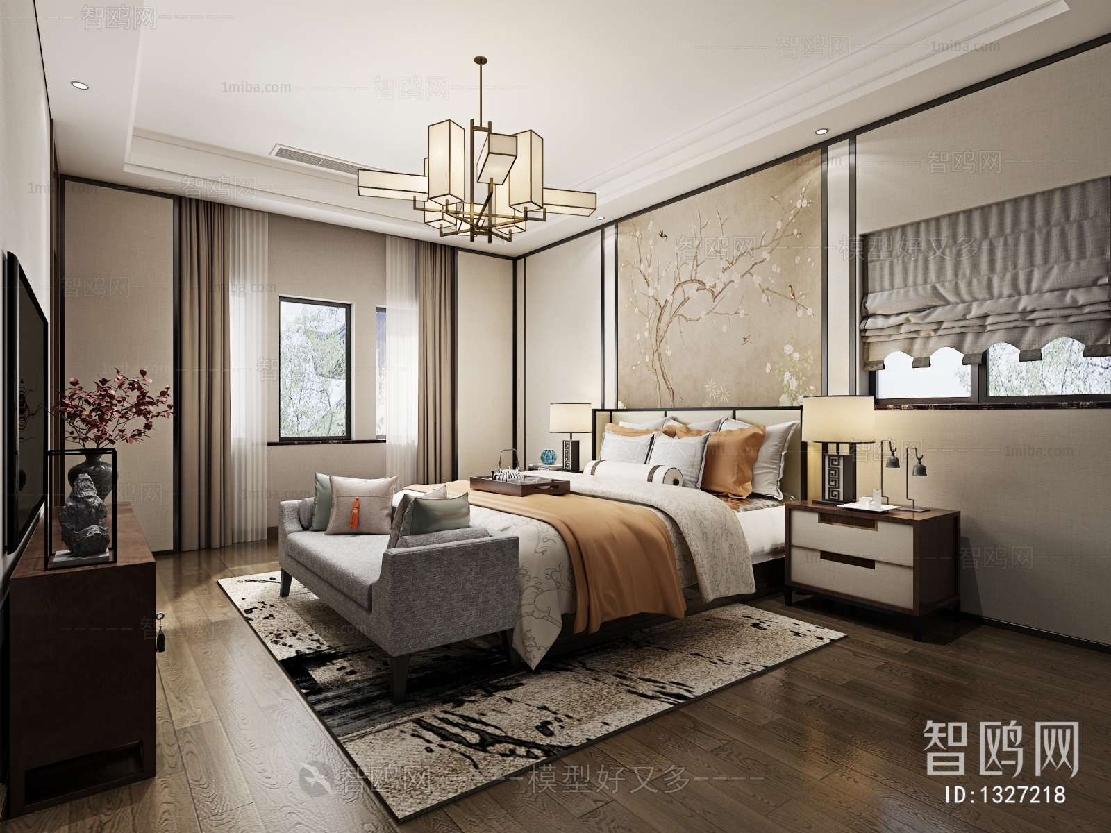 New Chinese Style Bedroom