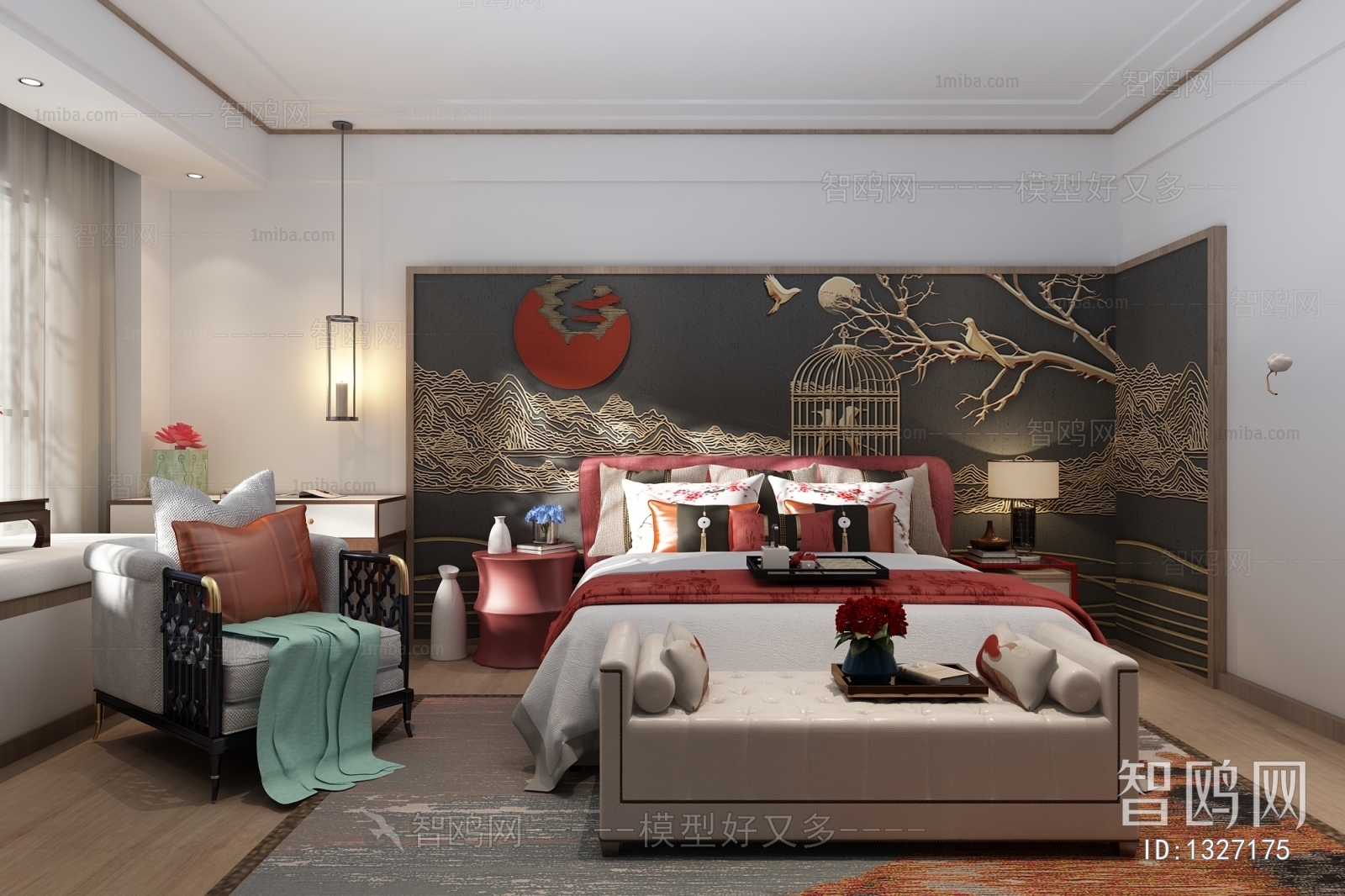 New Chinese Style Bedroom