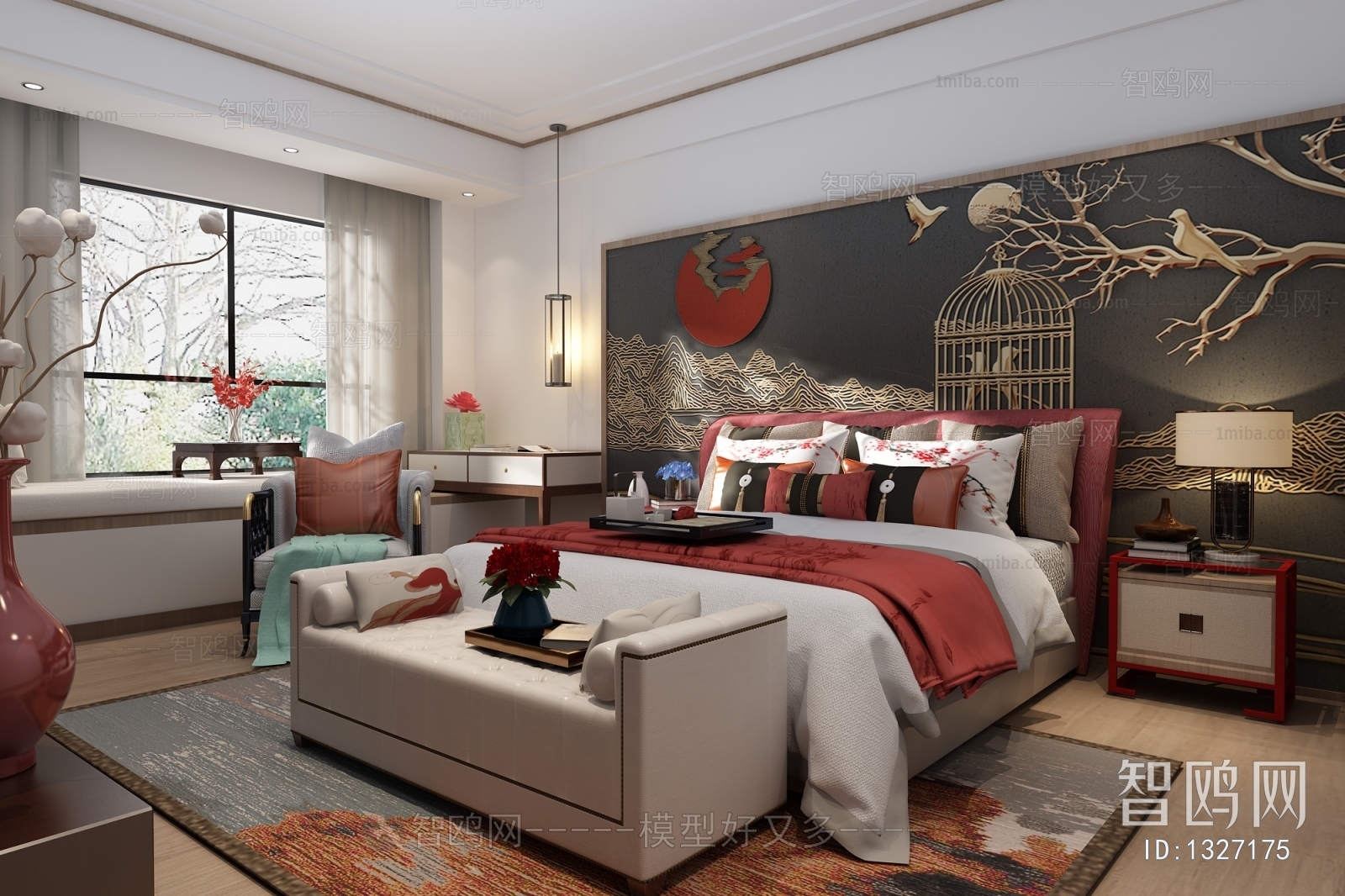 New Chinese Style Bedroom