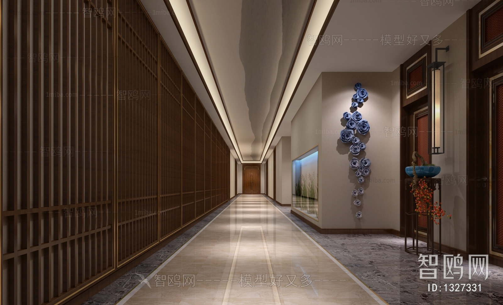 Chinese Style Corridor Elevator Hall