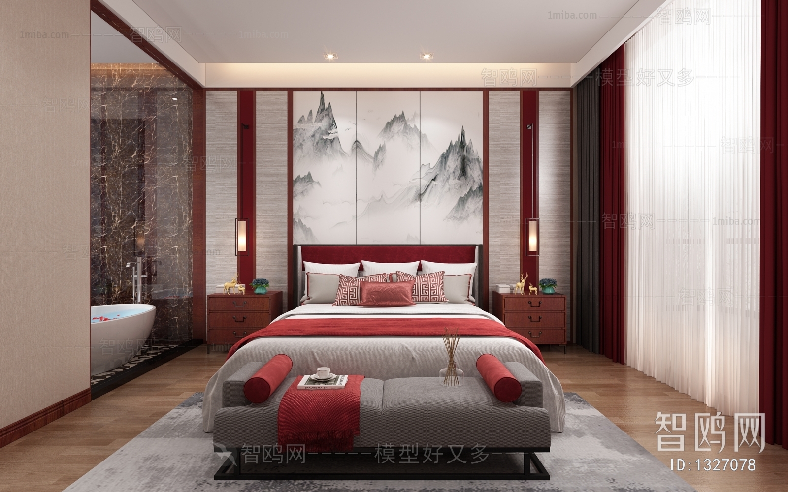 New Chinese Style Bedroom