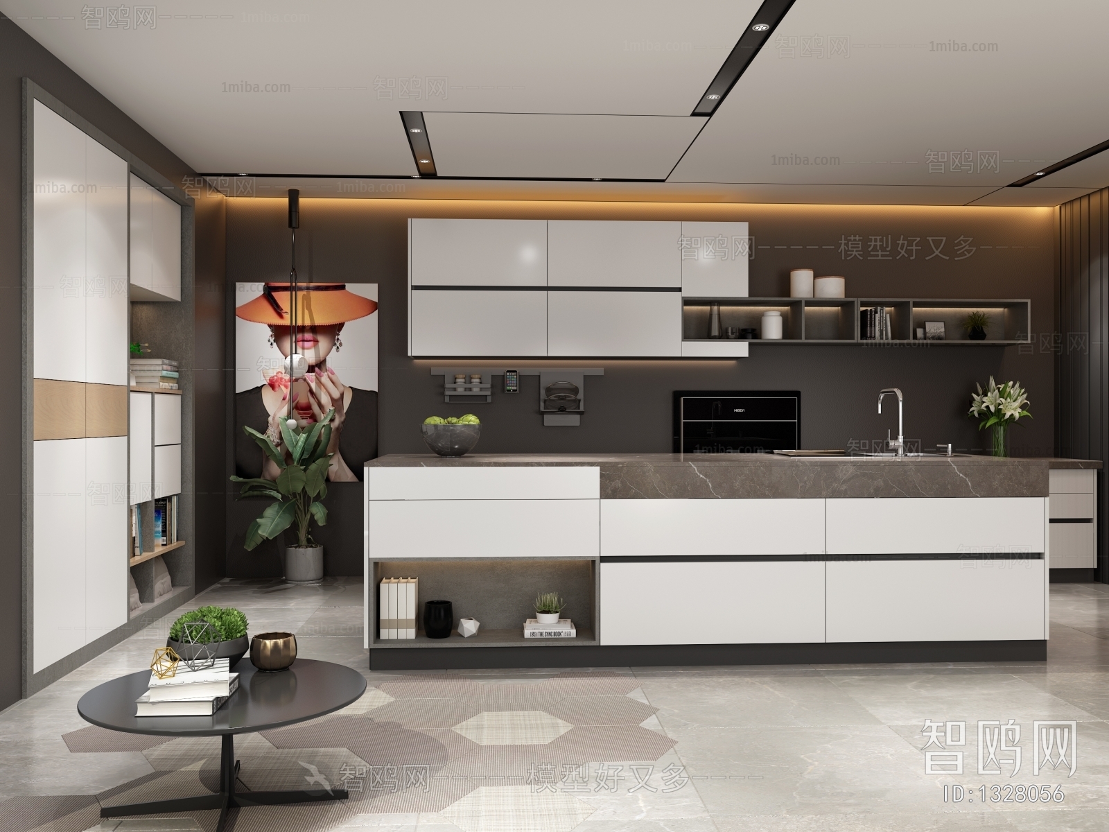 Post Modern Style Open Kitchen