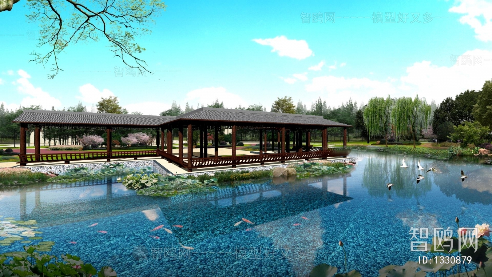 New Chinese Style Park Landscape