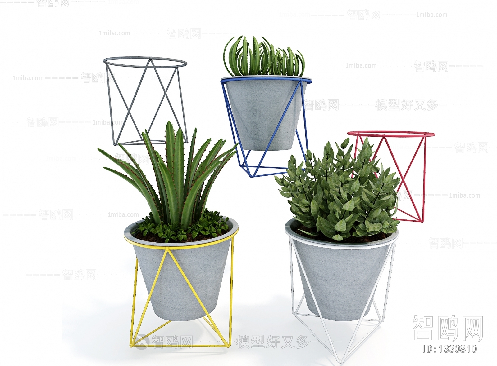 Modern Potted Green Plant