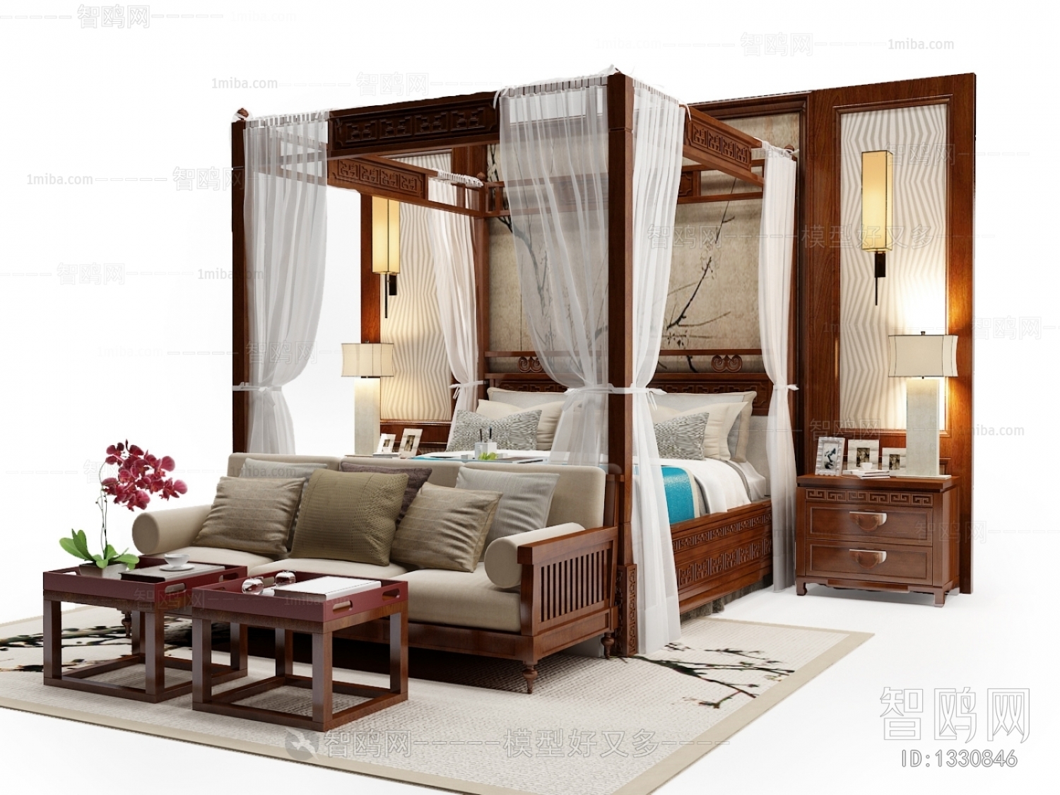 Chinese Style Double Bed