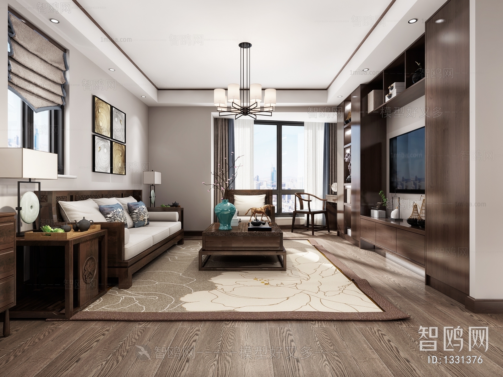 New Chinese Style A Living Room