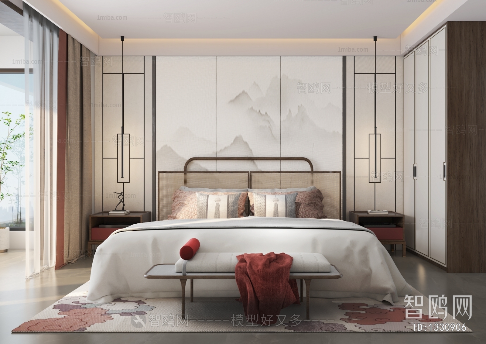 New Chinese Style Bedroom