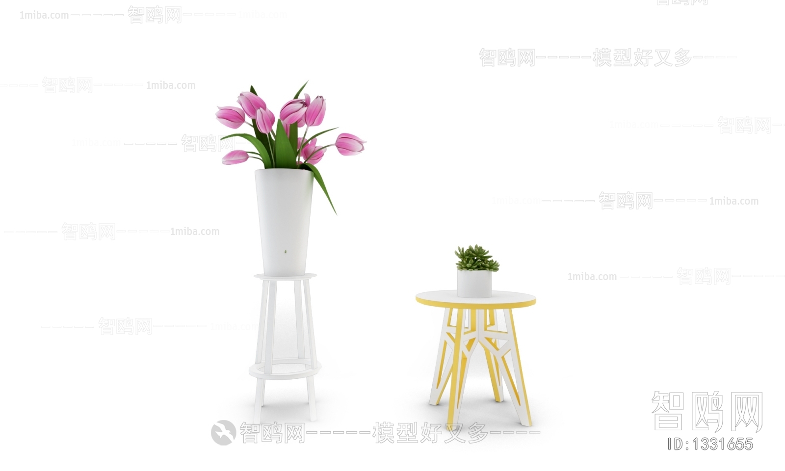 Modern Potted Green Plant