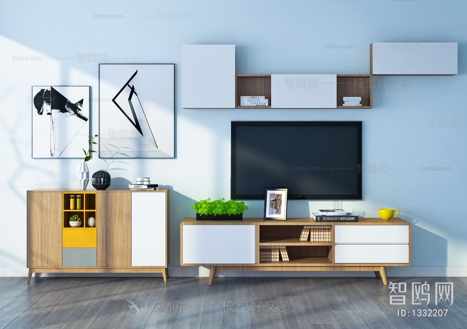 Nordic Style Simple European Style TV Cabinet