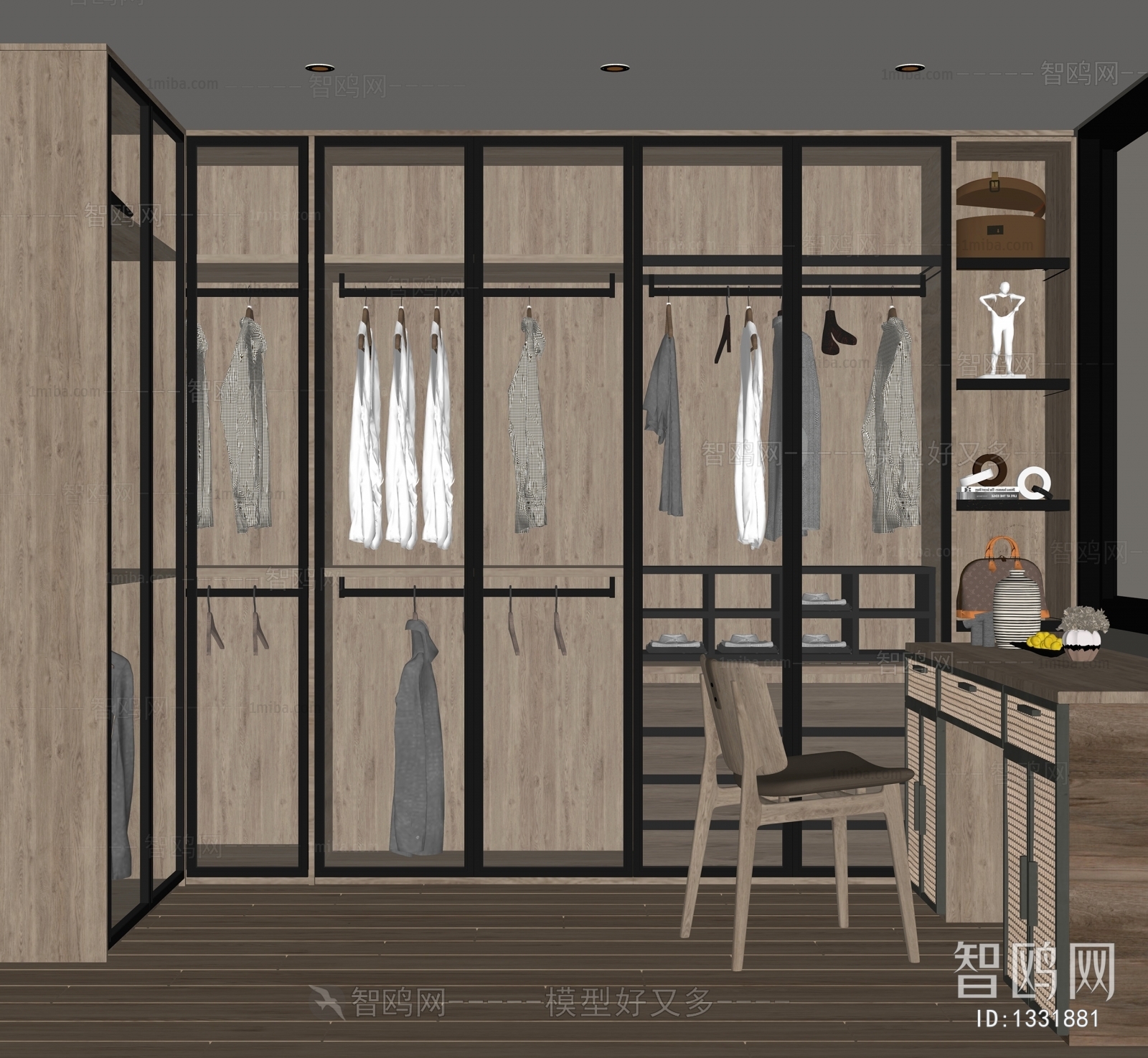 New Chinese Style Clothes Storage Area