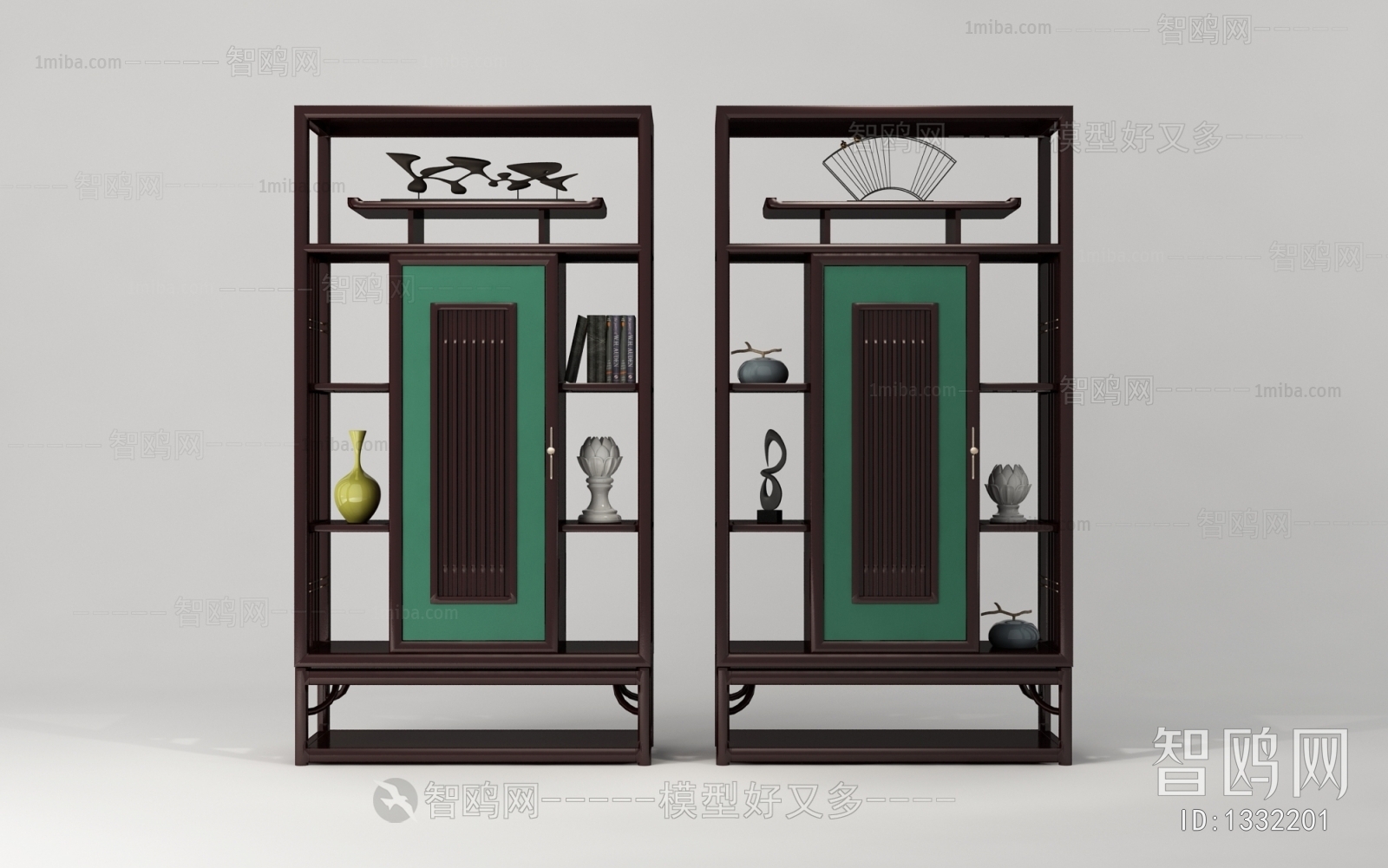 新中式实木装饰柜组合
