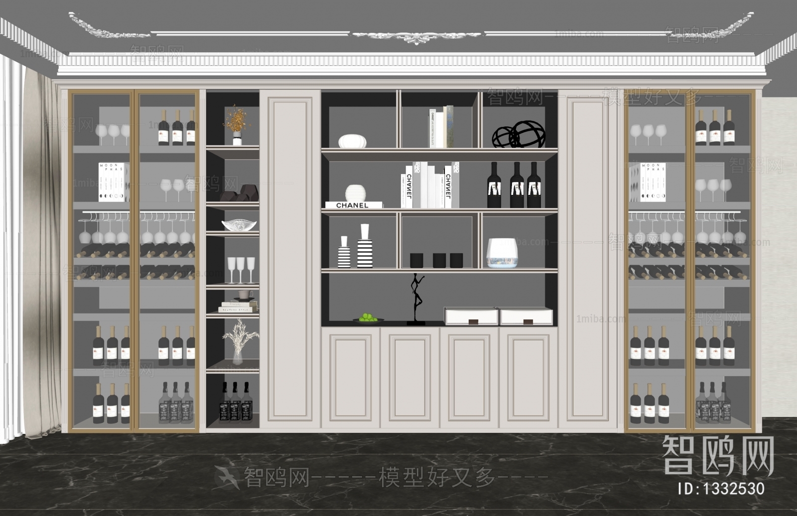 Simple European Style Wine Cabinet