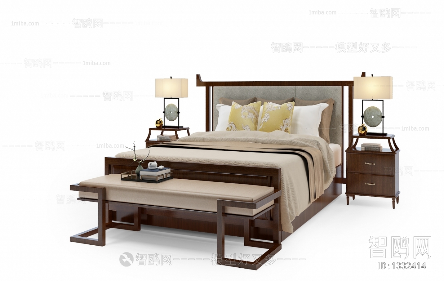 New Chinese Style Double Bed