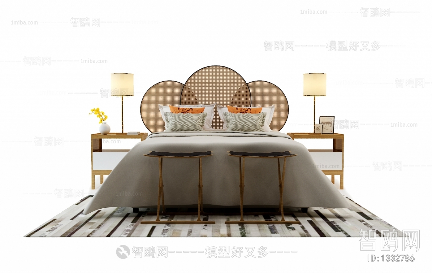 New Chinese Style Double Bed