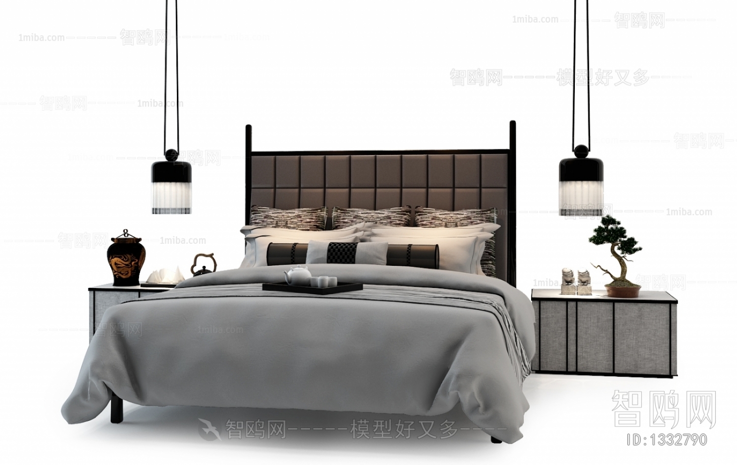 New Chinese Style Double Bed