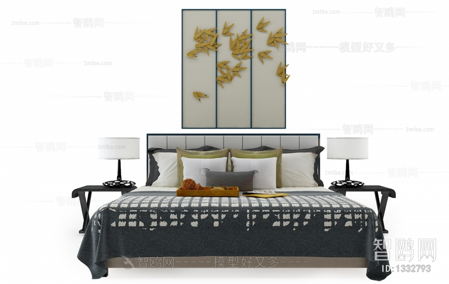 New Chinese Style Double Bed