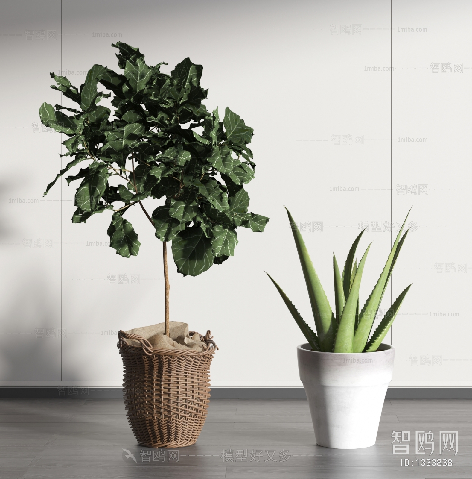 Modern Potted Green Plant