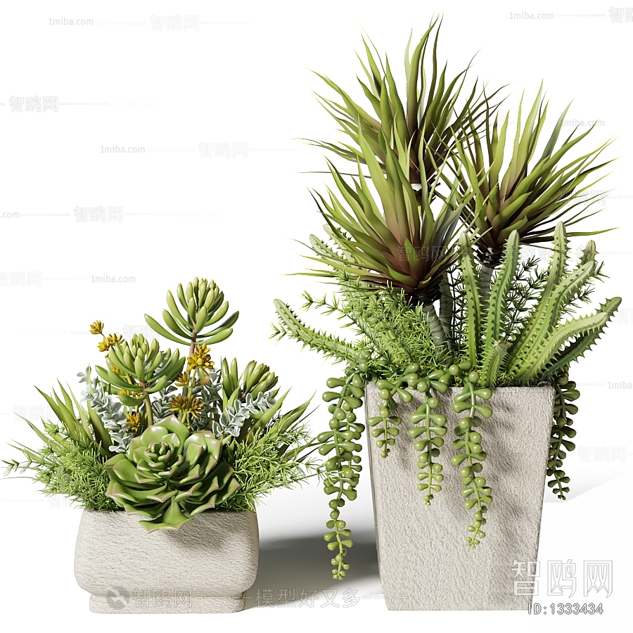 Modern Potted Green Plant